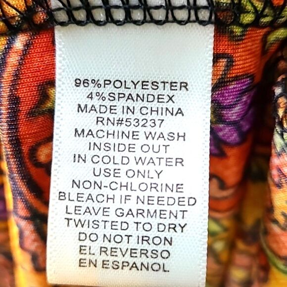 Mlle Gabrielle Colorful Paisley Sheath Dress with Gold Chain Belt, Size Medium - Picture 11 of 11